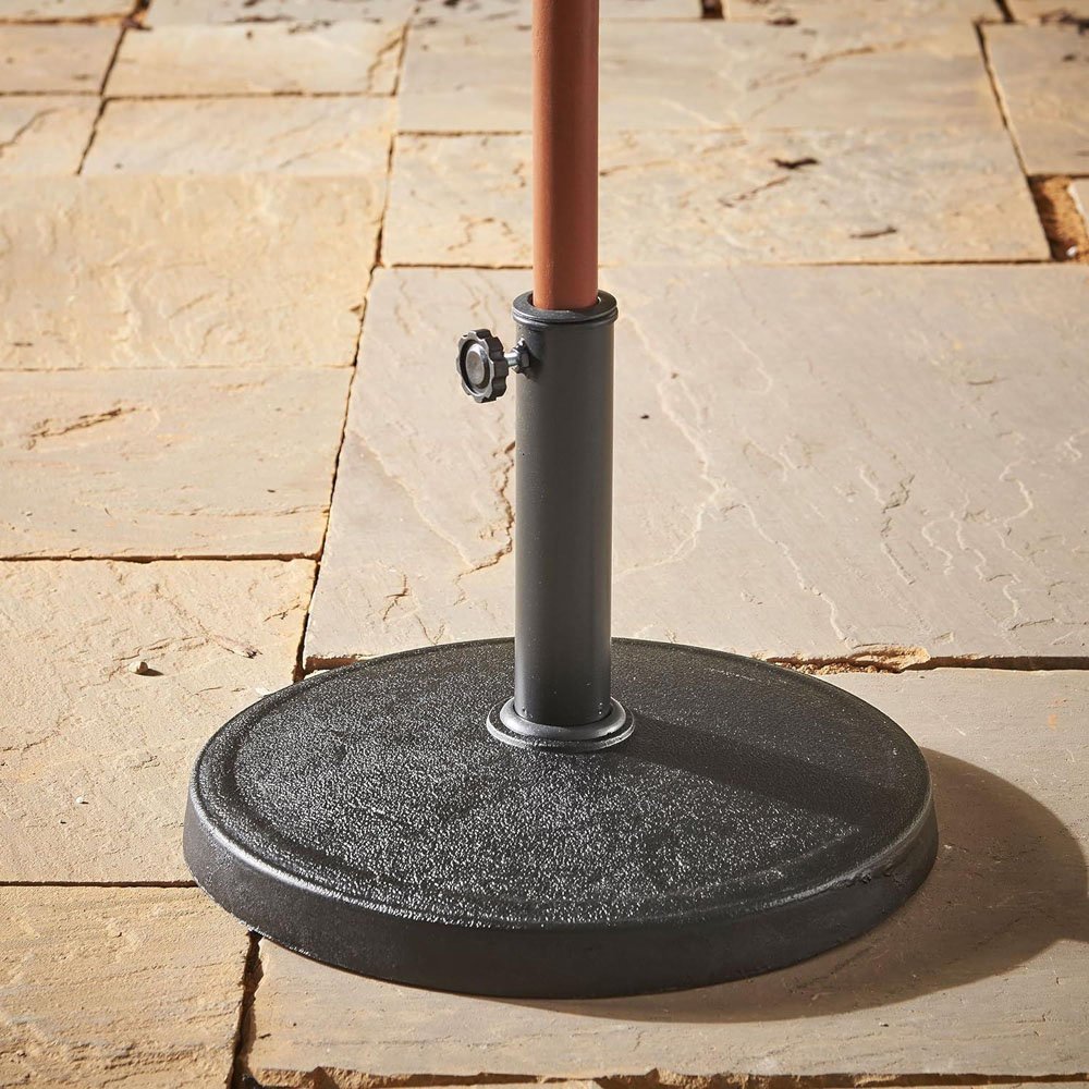 Shatchi Round Black Concrete Parasol Base 12kg Image 2