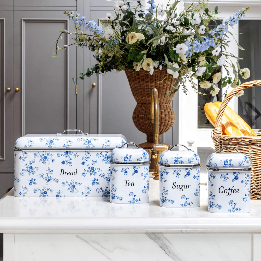 Laura Ashley Cream Floral 3 Piece Kitchen Canister Set Image 8