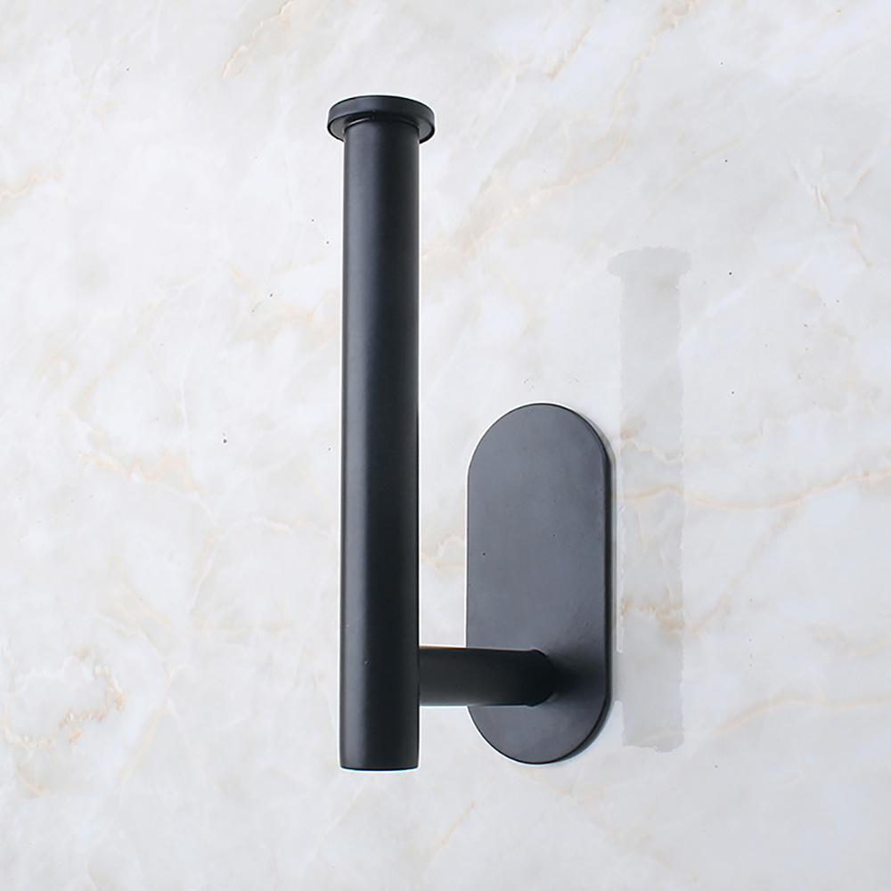 Living and Home Black Stainless Steel Wall Mounted Toilet Roll Holder Image 5