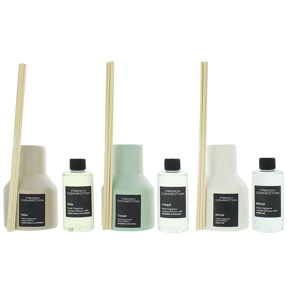 French Connection Stone Collection Reed Diffuser 3 Piece Gift Set 100ml ...