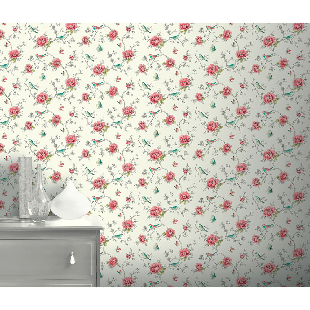 Arthouse Wallpaper Adorn Red and Teal Image 2