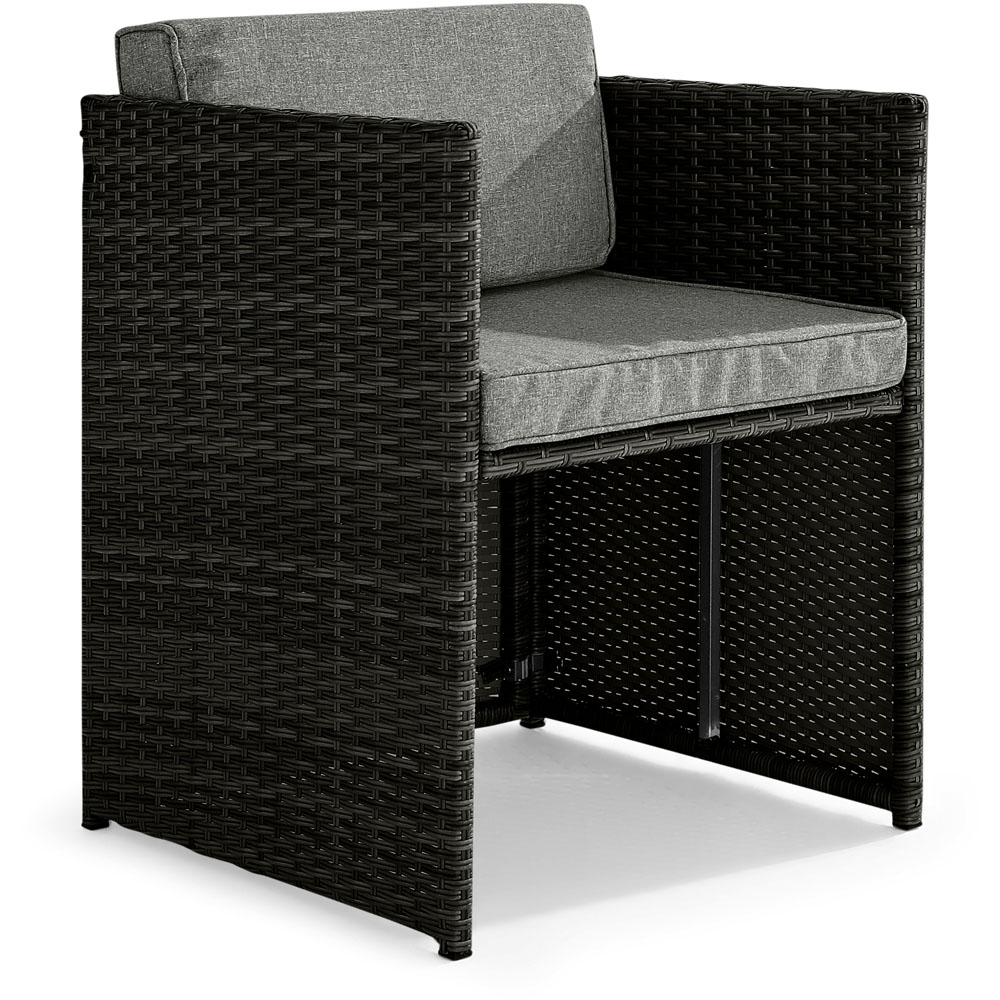 Furniturebox Paros Rattan 4 Seater Dining Set Black Image 4