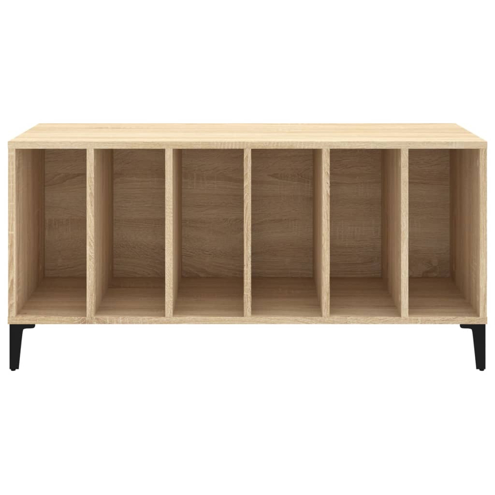 vidaXL 6 Shelf Sonoma Oak Record Cabinet Image 5