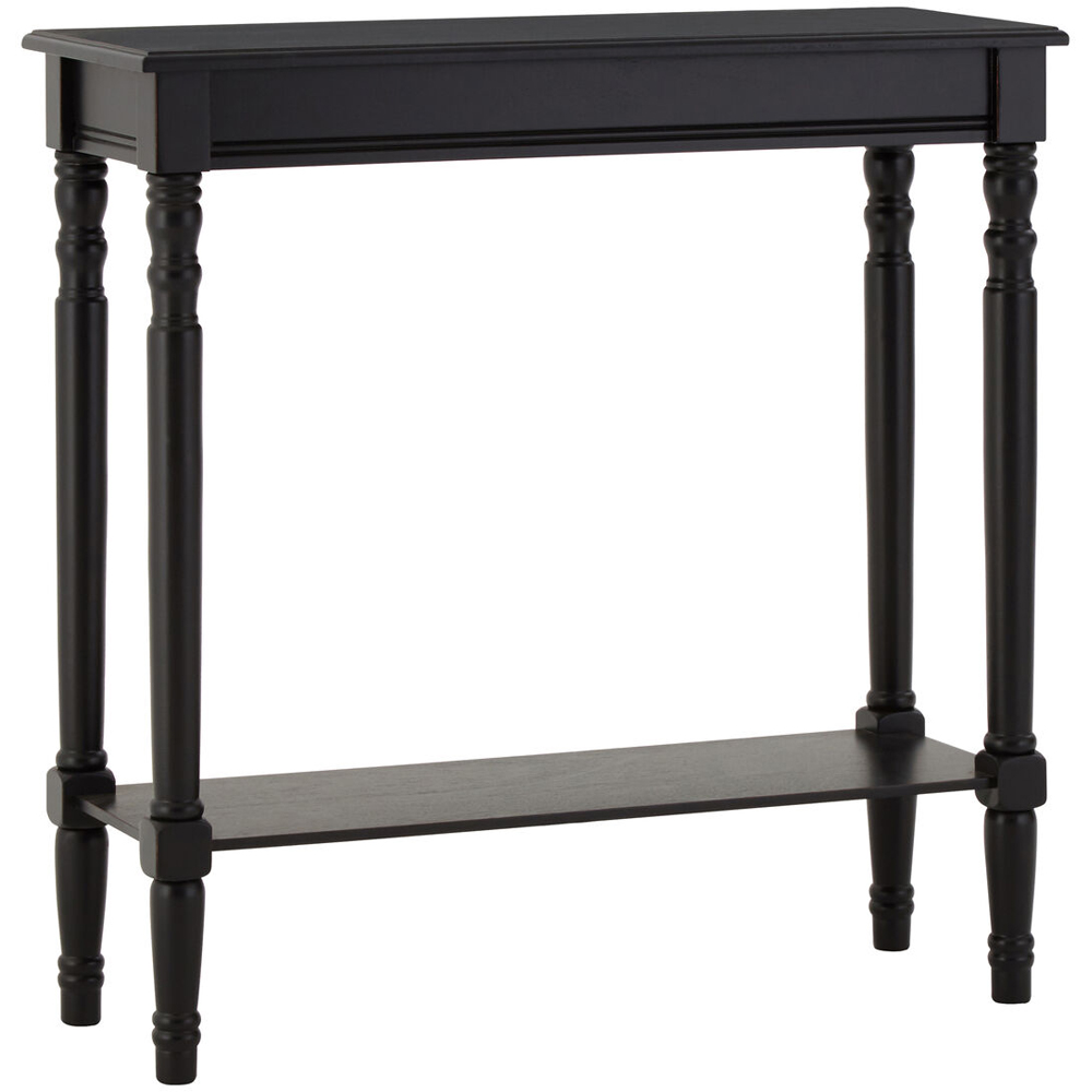 Premier Housewares Single Shelf Black Pine Wood Console Table Image 3