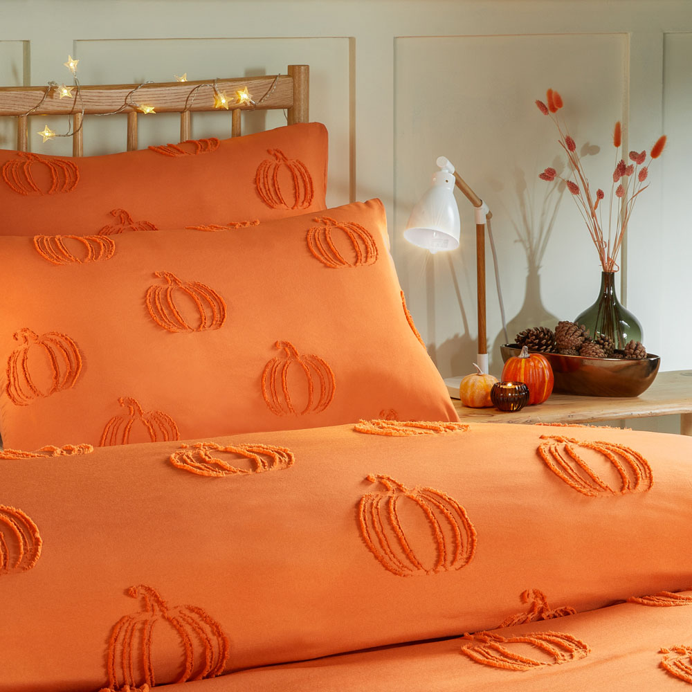 Duvet Day Super King Size Pumpkin Fields Soft Touch Tufted Duvet Set Image 2