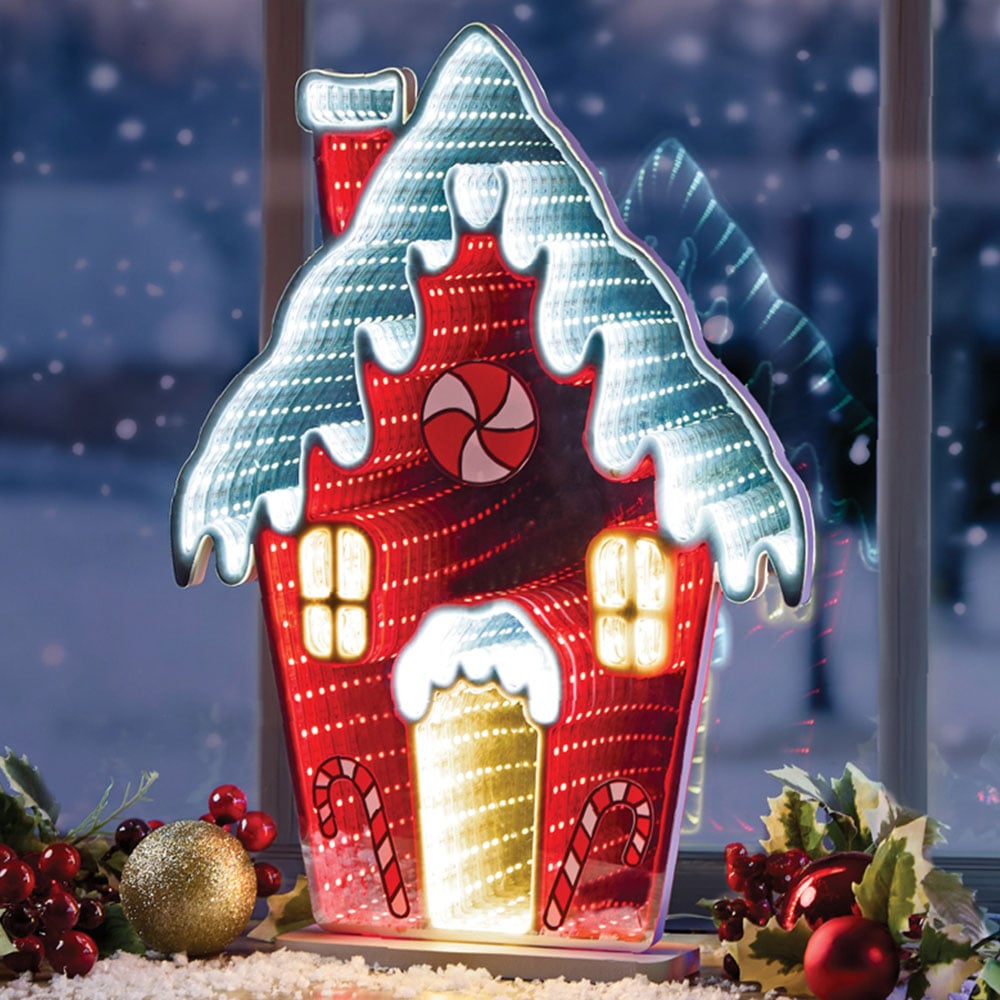 The Christmas Workshop 266 Multicolour LED Xmas House Double Sided Infinity Light 1.3ft Image 1