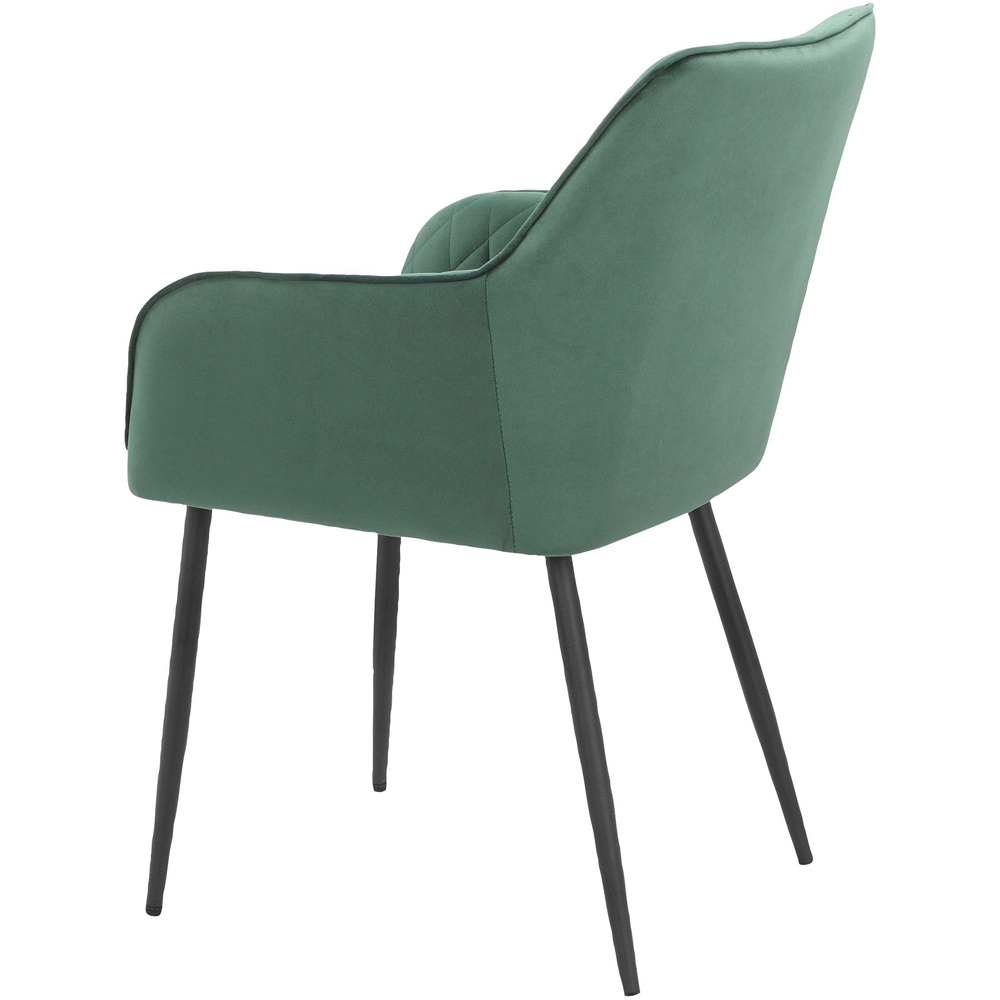 Loft24 Elvira Set of 2 Green Velvet Dining Chair Image 7