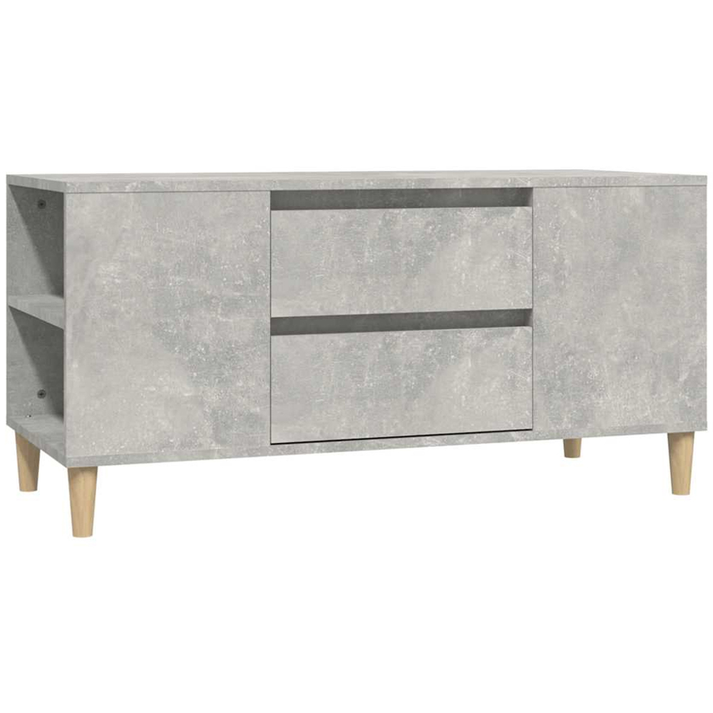 vidaXL 2 Drawer 4 Shelf Concrete Grey TV Cabinet Image 2