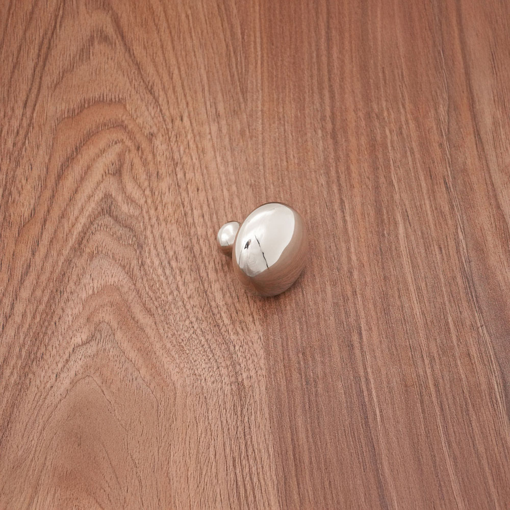 Spira Brass Mushroom Polished Nickel Large 38mm Cupboard Knob Image 2