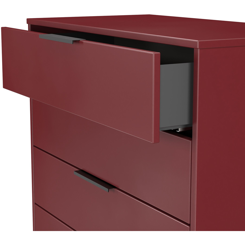 Crowndale Hong Kong 4 Drawer Red Matt Chest of Drawers Ready Assembled Image 6
