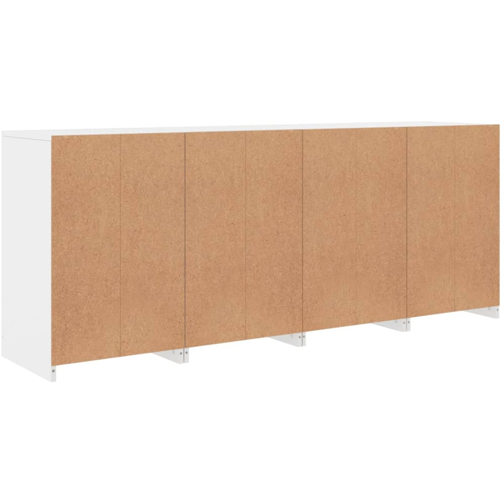 vidaXL 3 Door 10 Shelf White LED Sideboard Image 7