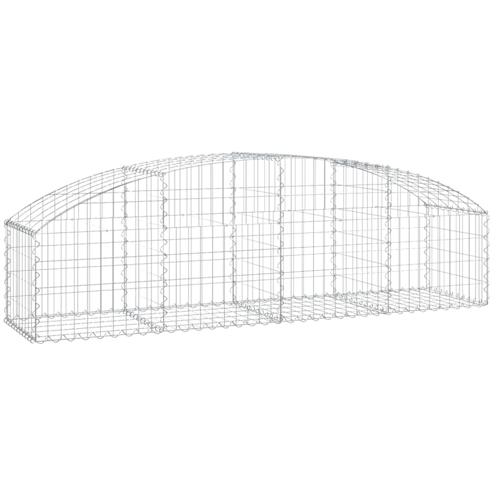 vidaXL Silver Galvanised Iron Arched Gabion Basket 200 x 50 x 40/60cm Image 1