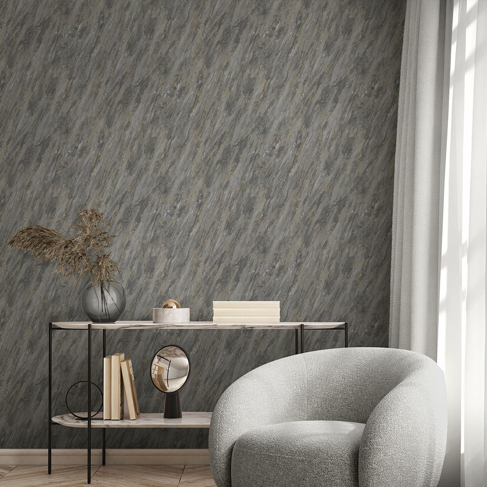 Muriva Venezia Marble Dark Grey Wallpaper Image 4