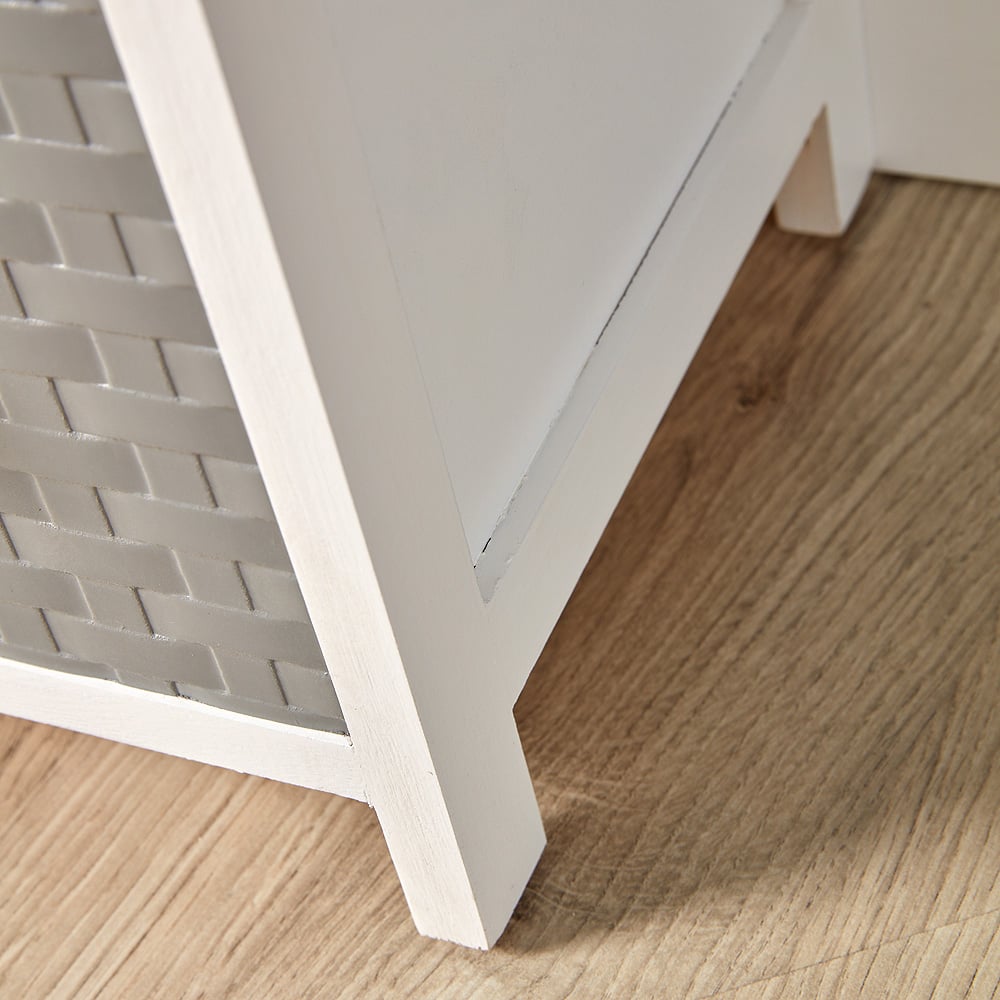 Home Source Crystal 5 Drawer White Grey Narrow Chest of Drawers Image 5