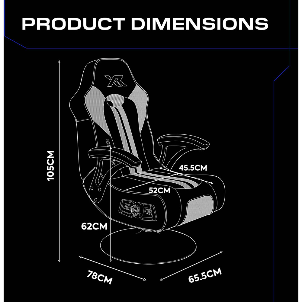 X Rocker Torque 2.1 Blue Stereo Audio Console Gaming Chair with Vibration Image 7