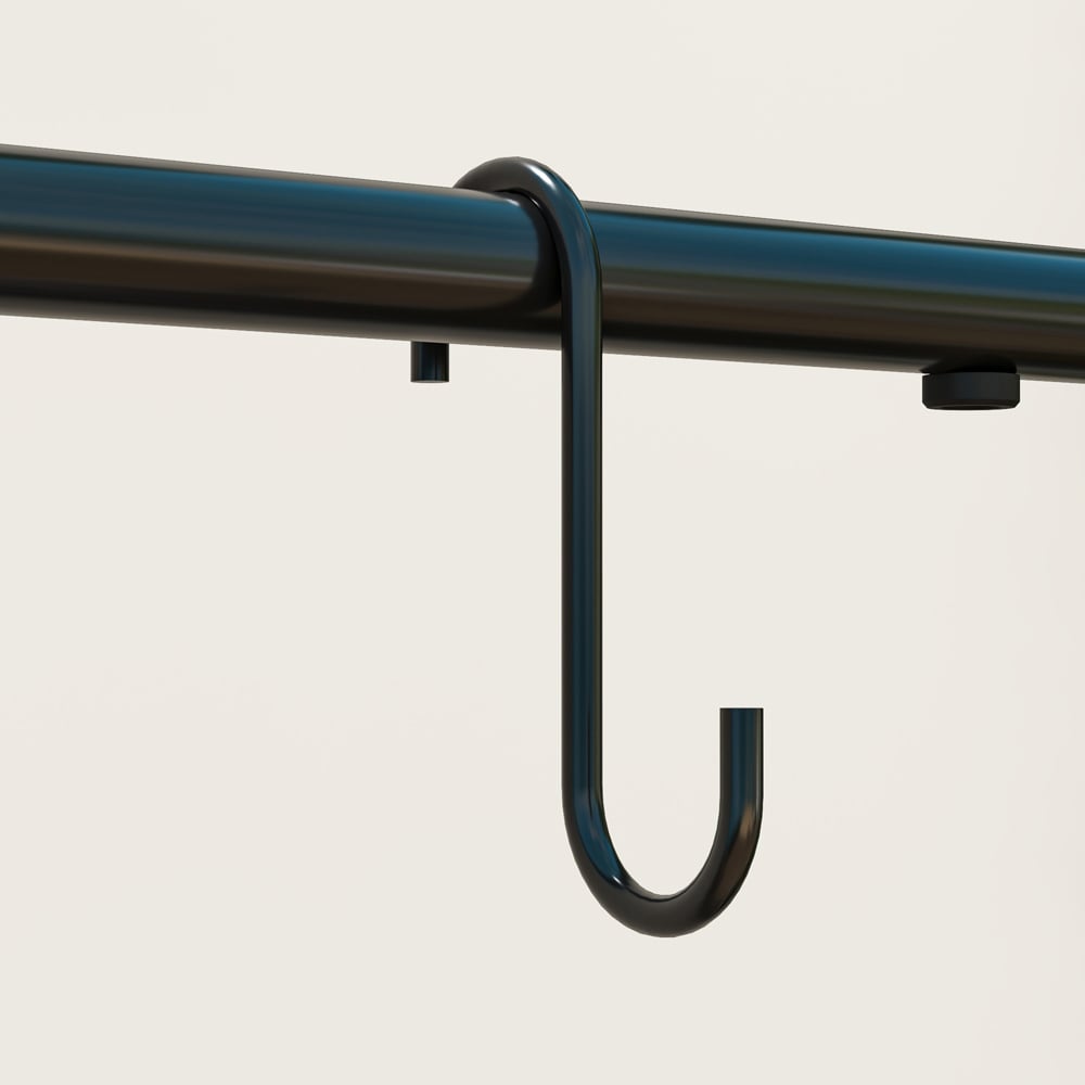 Outsunny 3 Tier Black Garden Plant Stand with Hanging Hooks Image 3