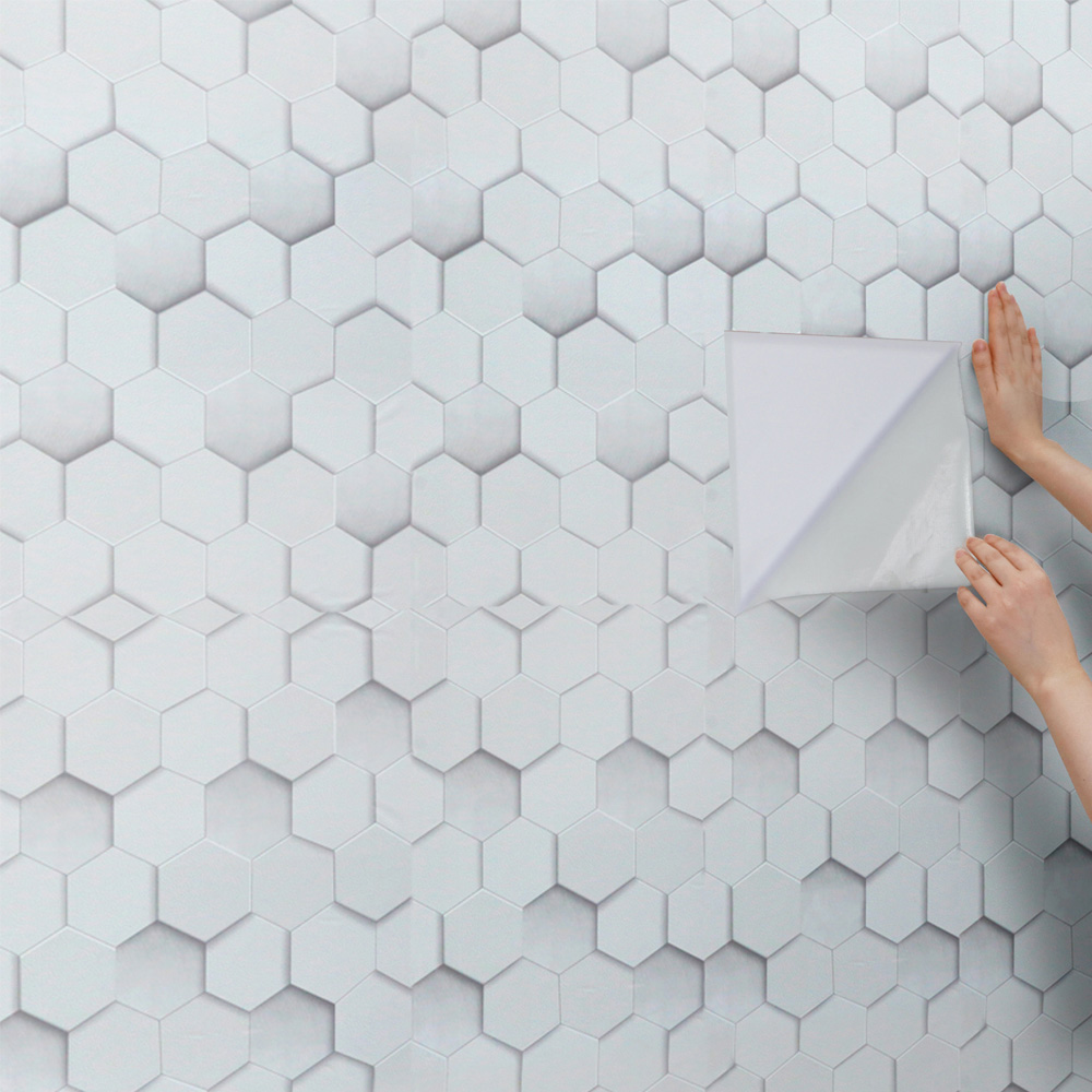 Living and Home PVC 3D Hexagonal Wallpaper Image 8