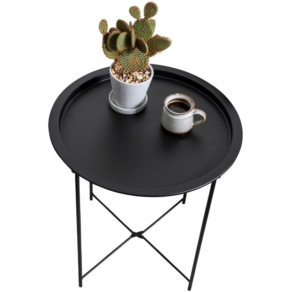 Noa and Nani Solid Black Foldable Garden Tray Table Image 2