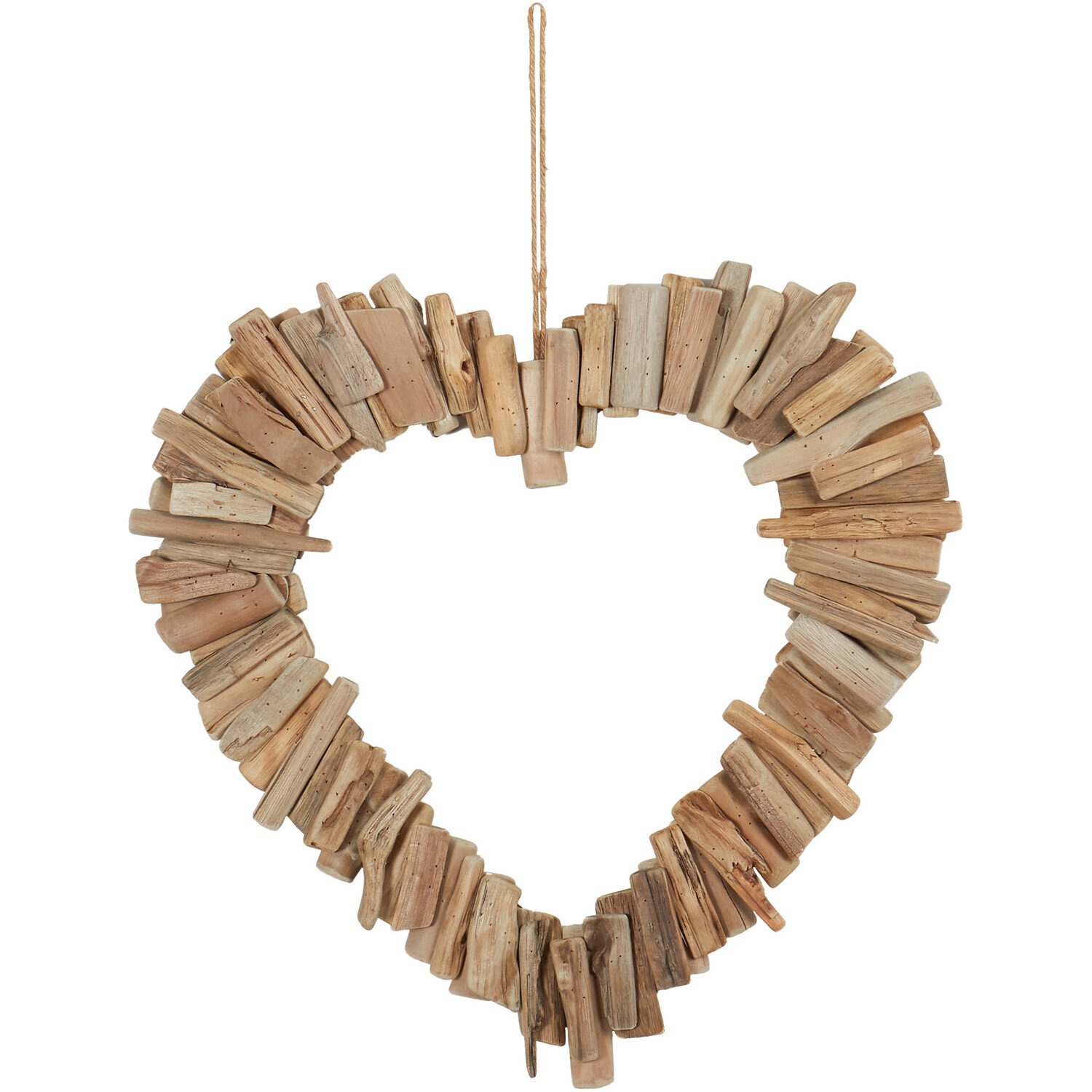 Driftwood Heart Wreath Brown Image 1