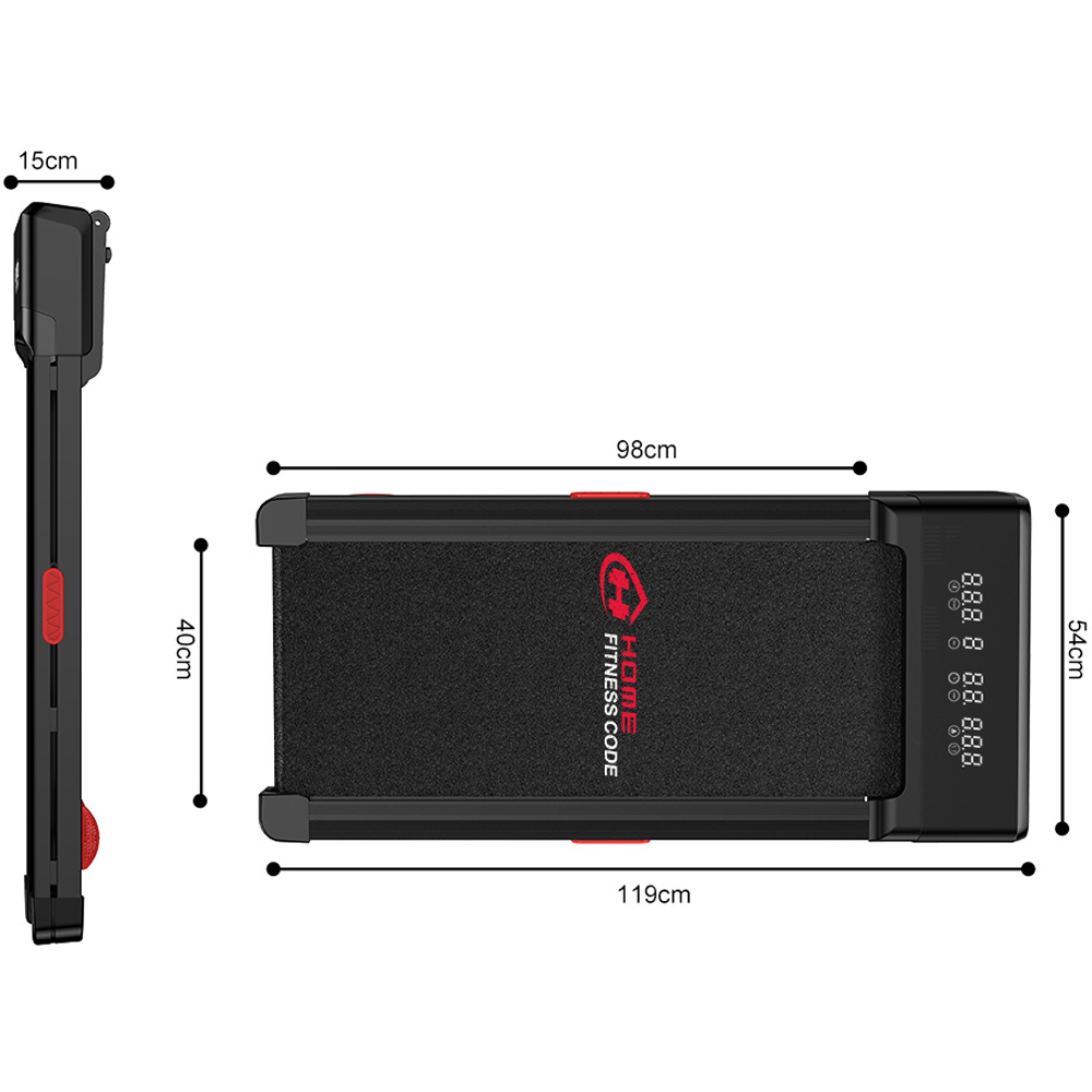 Rattrix Y1 Black Manual Incline Foldable Walking Treadmill Image 8