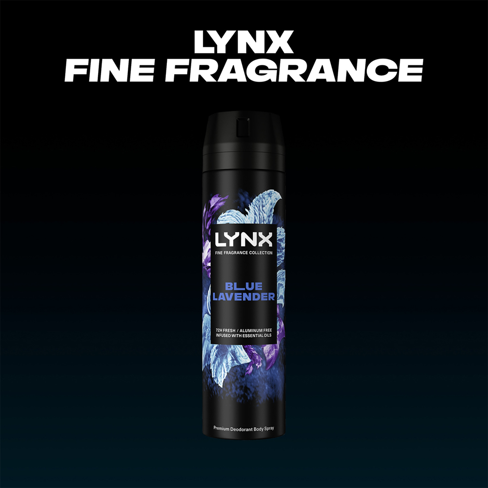 Lynx Fine Fragrance Collection Blue Lavender Deodorant Body Spray 200ml 6 Pack Image 7