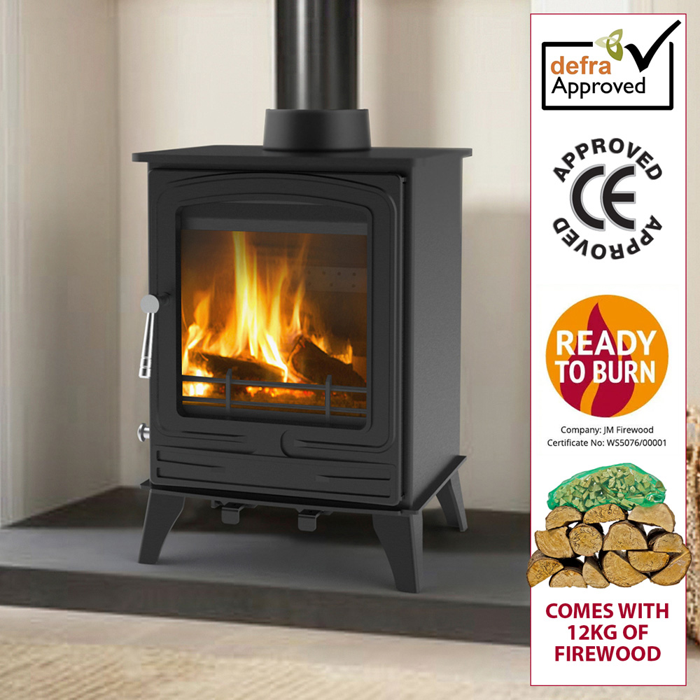 RoyalFire Steel Eco Multifuel Stove 4.2kW with Firewood Starter Kit Image 7