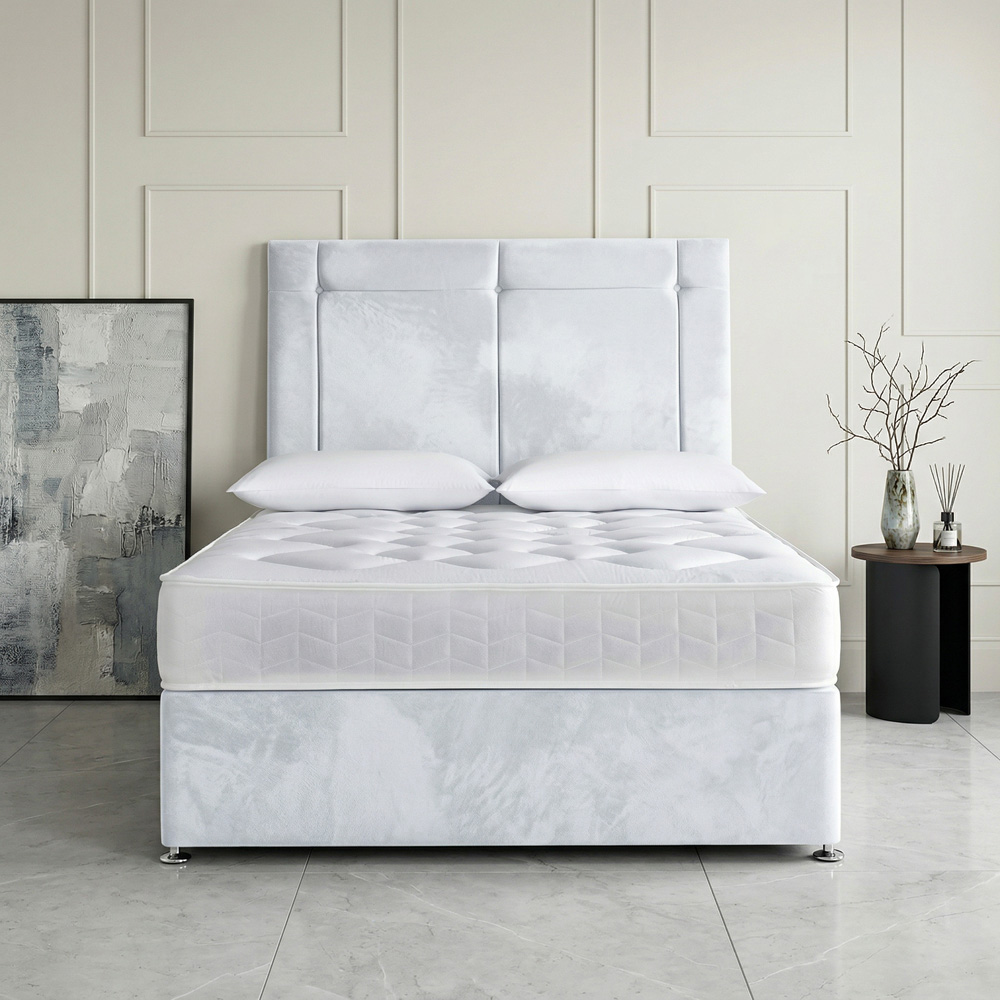 DS Living Kingsley Double White Plush Divan Bed Image 3