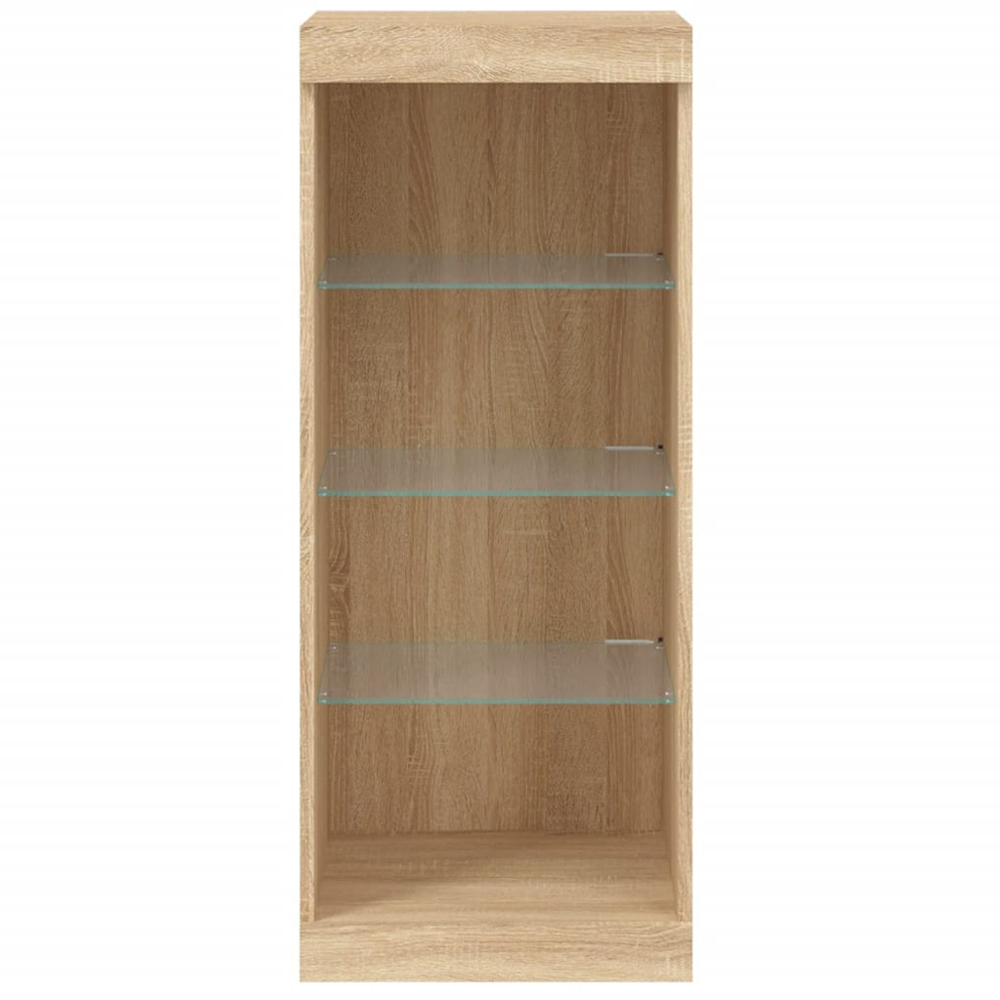 vidaXL 4 Shelf Sonoma Oak Narrow Sideboard with LED Lights Image 6