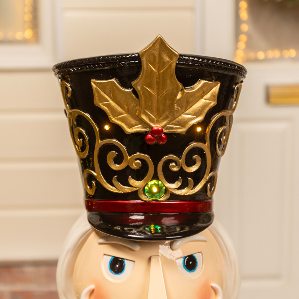The Christmas Centre Red and Green LED Lights Traditional Nutcracker Soldier Drummer 4ft Image 5