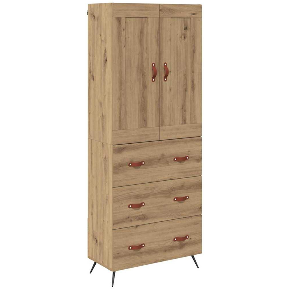 vidaXL 2 Door 3 Drawer Artisan Oak Sideboard Image 2