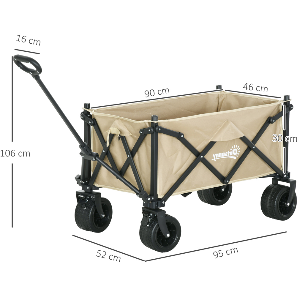 Outsunny Khaki Folding Garden Trolley 120kg Image 7