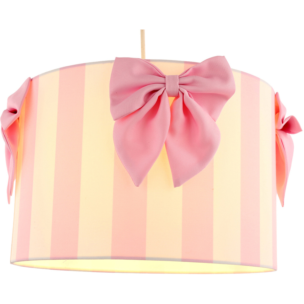 Stripe Bow Lamp Shade Pink Image 4