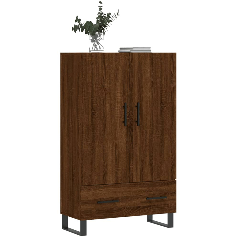 vidaXL 2 Door Single Drawer Brown Oak Highboard Image 3