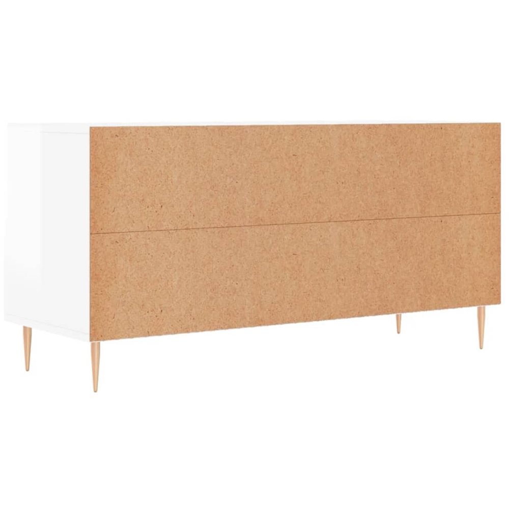 vidaXL 3 Drawer 3 Shelf High Gloss White TV Cabinet Image 8