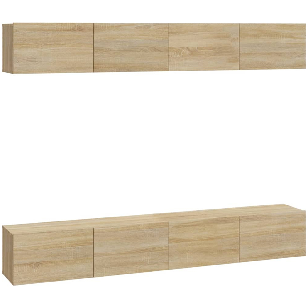 vidaXL 2 Door Sonoma Oak Wall Mounted TV Cabinet Set of 4 Image 2