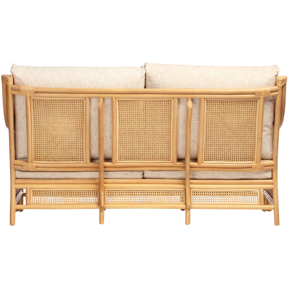 Desser Furniture Chester 3 Seater Natural Rattan Cotton Cream Sofa Image 5