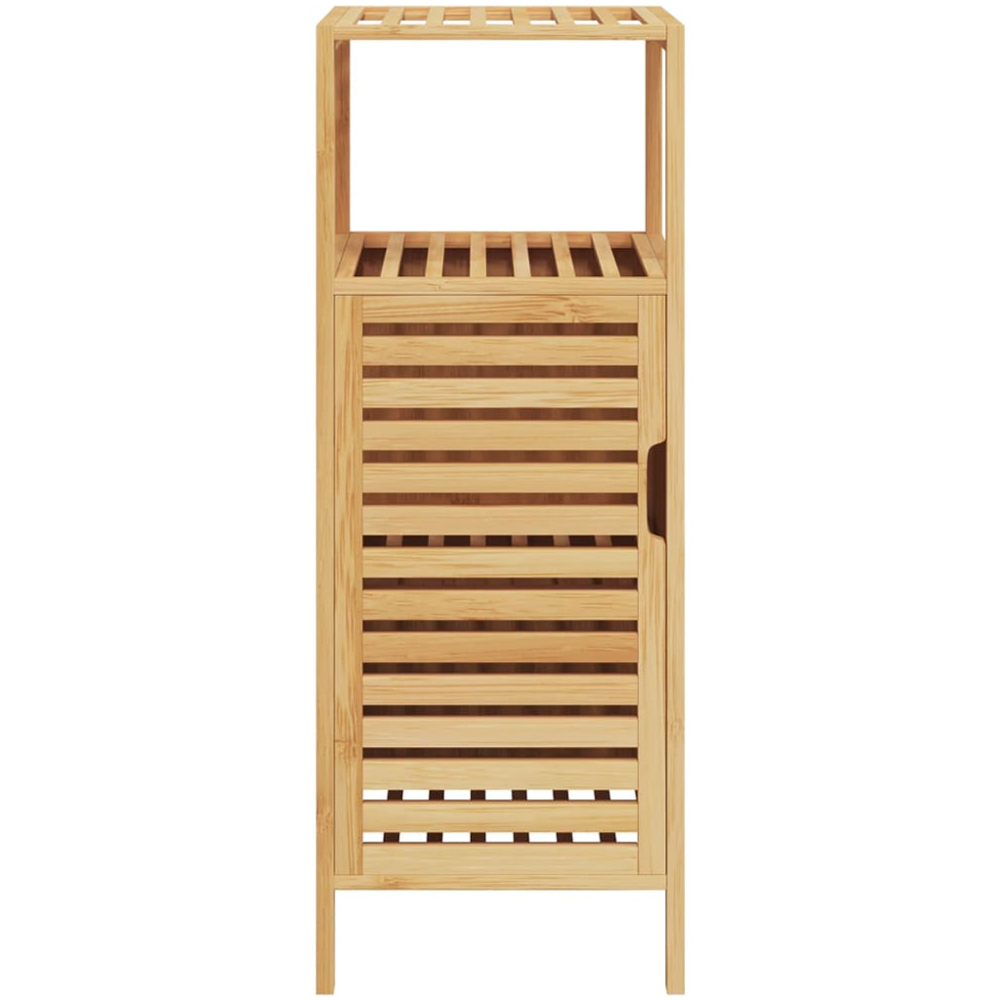 vidaXL Single Door Single Shelf Bamboo Bathroom Cabinet Image 3