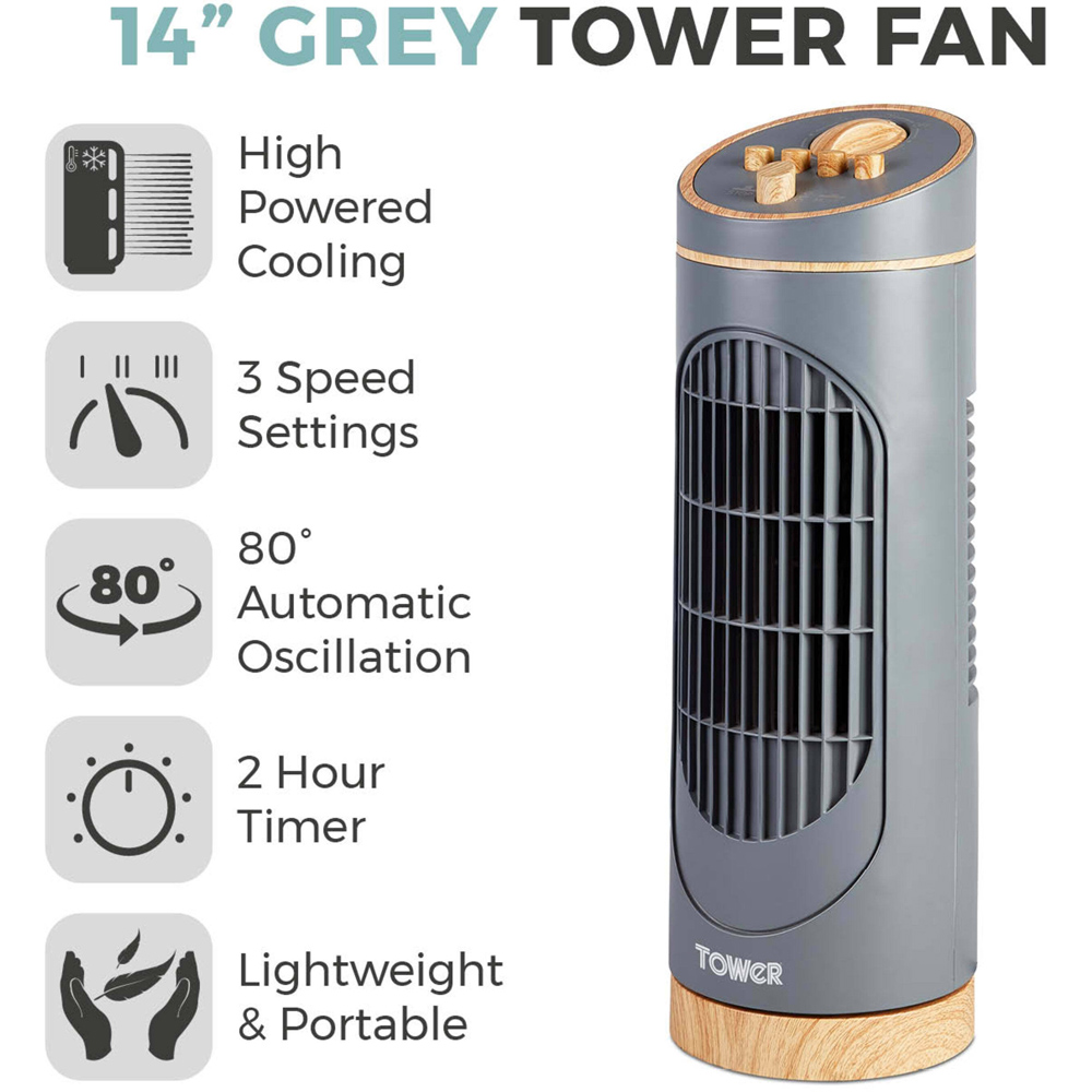 Tower Scandi 14 inch Tower Fan with Timer Image 3