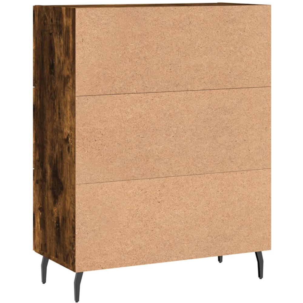 vidaXL Single Door 3 Drawer Smoked Oak Sideboard Image 8