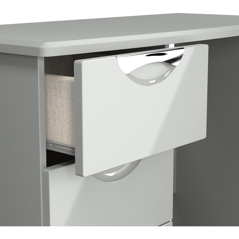Crowndale Camden 3 Drawer Grey Gloss and Dusk Grey Dressing Table Ready Assembled Image 6