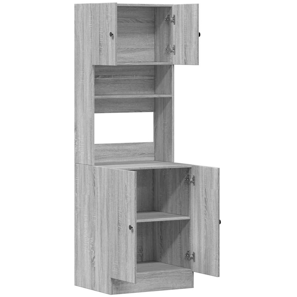 vidaXL 4 Door Single Shelf Grey Sonoma Kitchen Cabinet Image 5