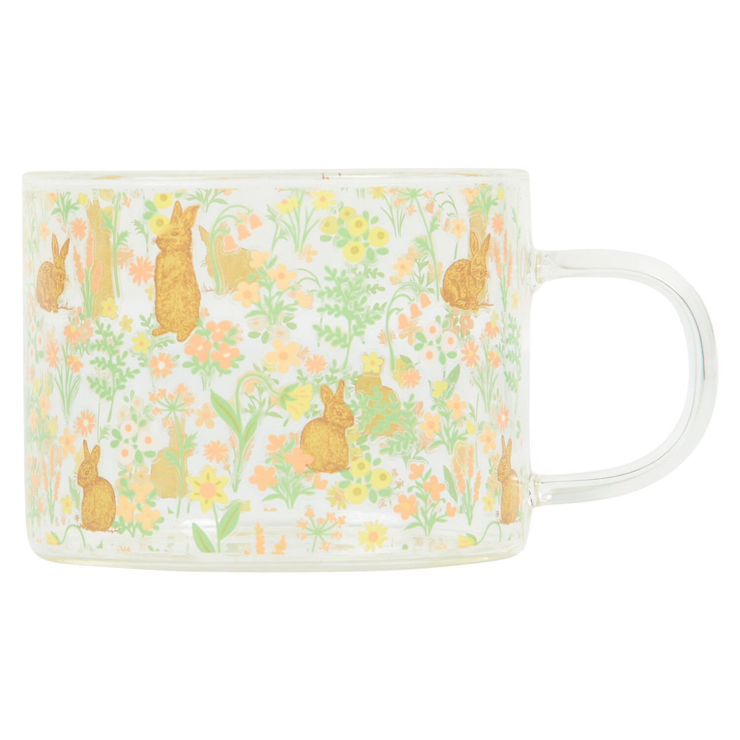 Easter Bunny Glass Mug - Multicolour Image 1