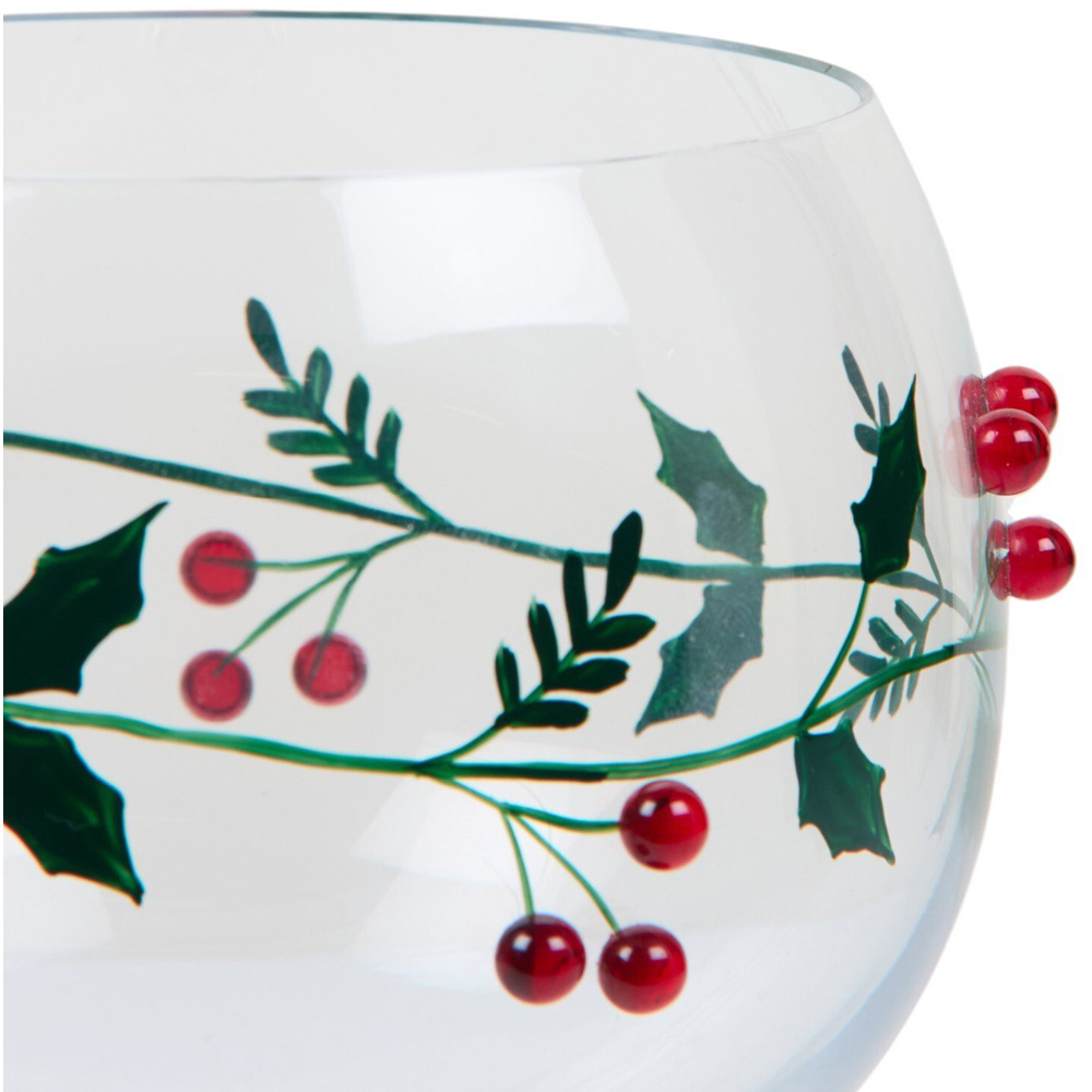 Gin Glass with Mistletoe Decoration Clear Image 3