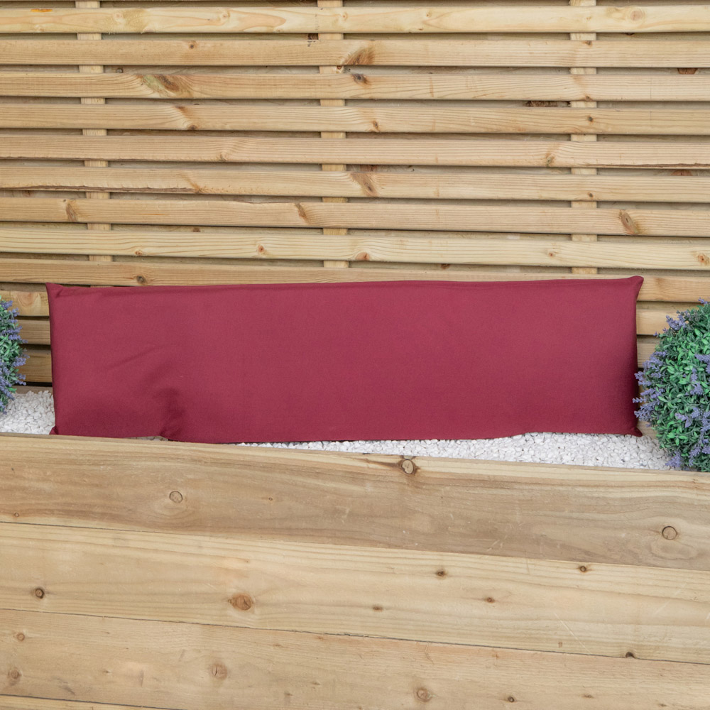 Samuel Alexander 2 Seater Burgundy Wooden Garden Chair Cushion Base 99 x 20cm Image 3