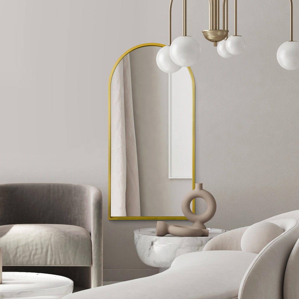 The Arcus Gold Arched Leaner Wall Mirror 160 x 80cm Image 2