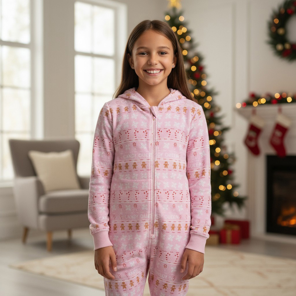 Xmas Gingerbread Onesie - Pink / 2-4 Years Image 2