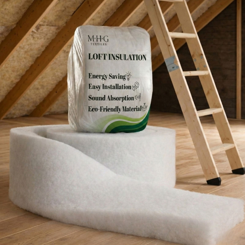 MHG Textiles White Eco Polyester Loft Insulation Roll 8m x 370 x 50mm Image 2