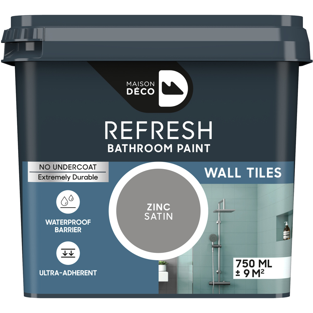 Maison Deco Refresh Bathroom Zinc Satin Paint 750ml Image 2