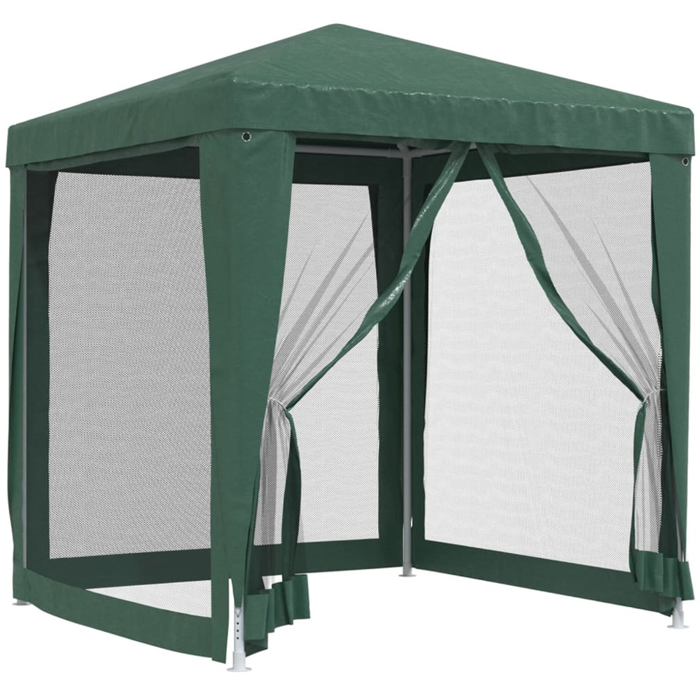 vidaXL 2 x 2m Green Party Tent with 4 Mesh Sidewalls Image 2