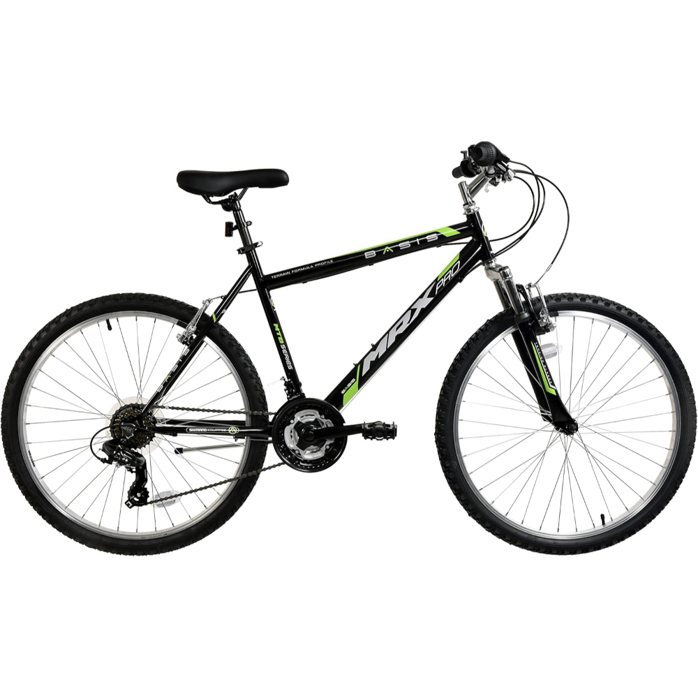 Basis MRX Pro 26 Inch Black and Green Hardtail Adults Mountain Bike Image